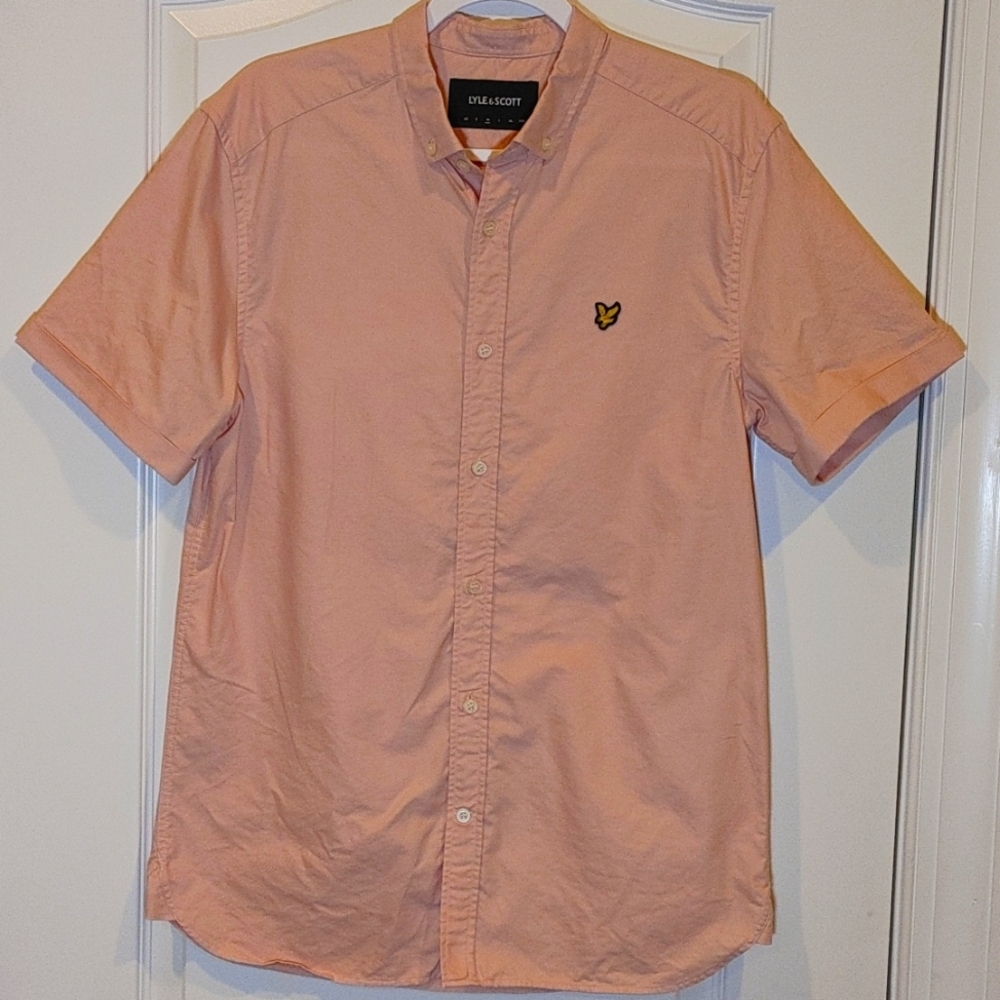 Lyle & Scott short sleeve oxford button down pink NWOT